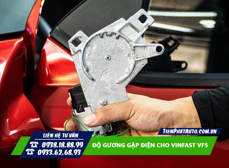 Phần khung xương nhôm và Motor để độ gương điện cho Vinfast VF5