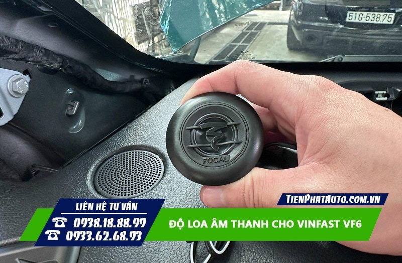 Hình ảnh loa Treb được lắp đặt cho xe Vinfast VF6
