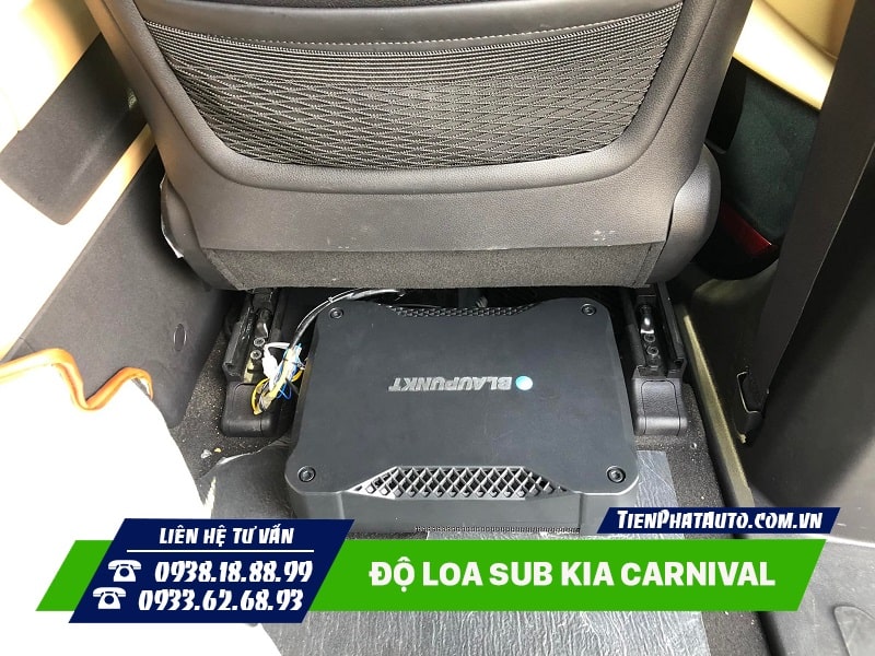 Mẫu loa SUB Blaupunkt chính hãng lắp đặt cho xe Kia Carnival