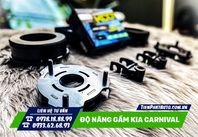 Bộ sản phẩm nâng cao gầm xe Kia Carnival lắp như zin không độ chế