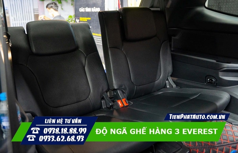 Độ ngã ghế hàng 3 cho Ford Everest 2022 - 2023 giúp ngồi thoải mái hơn