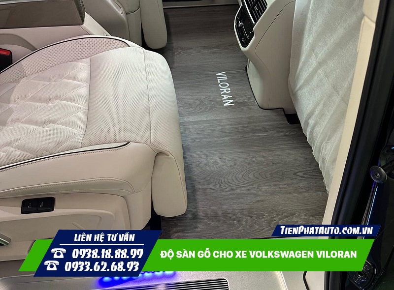 Hình ảnh sàn gỗ xe Viloran lắp đặt trên hàng ghế 2