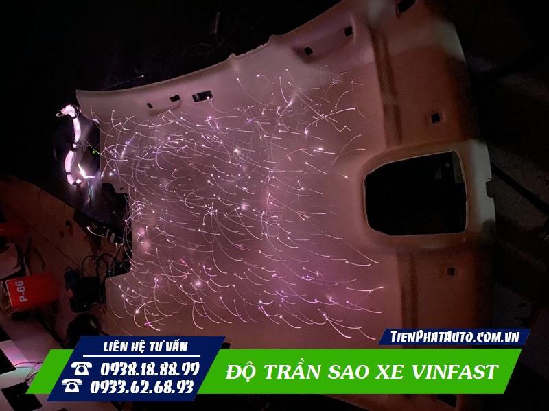 Trần sao Vinfast được làm từ các đèn sợi quang cao cấp