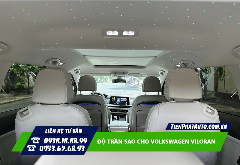 Độ trần sao rơi cho Volkswagen Viloran giúp nội thất nổi bật hơn