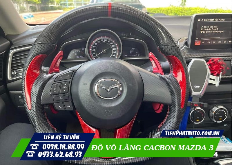 Tiến Phát Auto chuyên độ vô lăng cacbon Mazda 3 tại TPHCM