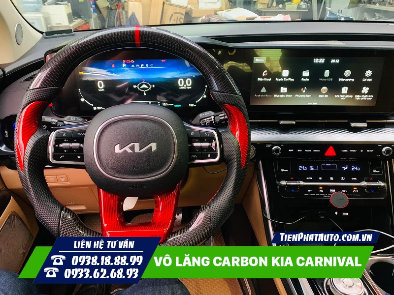 Độ vô lăng Kia Carnival giúp nội thất xe nổi bật và đẳng cấp hơn