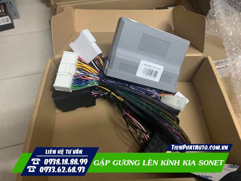 Gập gương lên xuống kính Kia Sonet lắp đặt cắm giắc 100%