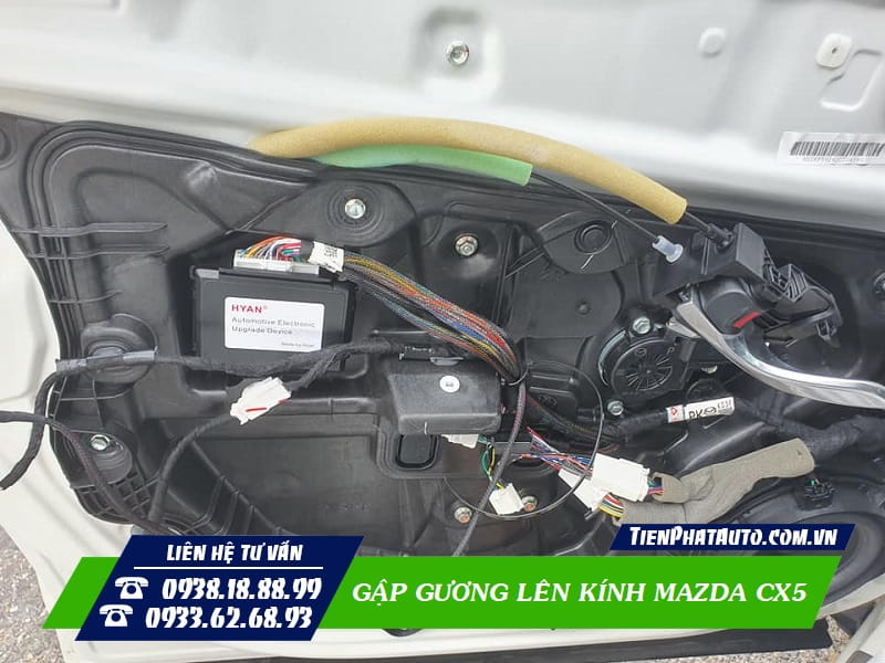 Gập gương lên kính Mazda CX5 lắp đặt hoàn toàn cắm giắc zin 100%