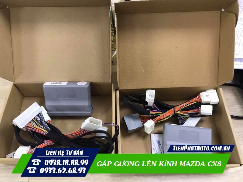 Gập gương lên kính Mazda CX8 lắp đặt hoàn toàn cắm giắc 100%