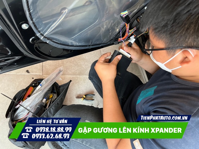 Gập gương lên kính Xpander 2022 lắp đặt hoàn toàn cắm giắc zin 100%