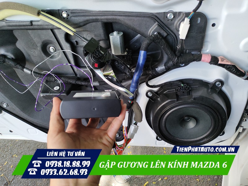 Gập gương lên xuống kính Mazda 6 lắp đặt hoàn toàn cắm giắc