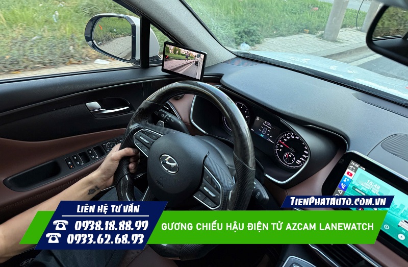 Gương chiếu hậu Azcam Lanewatch lắp đặt được mọi dòng xe