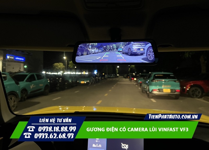 Gương điện có camera lùi cho Vinfast VF3 giúp lùi đỗ dễ dàng