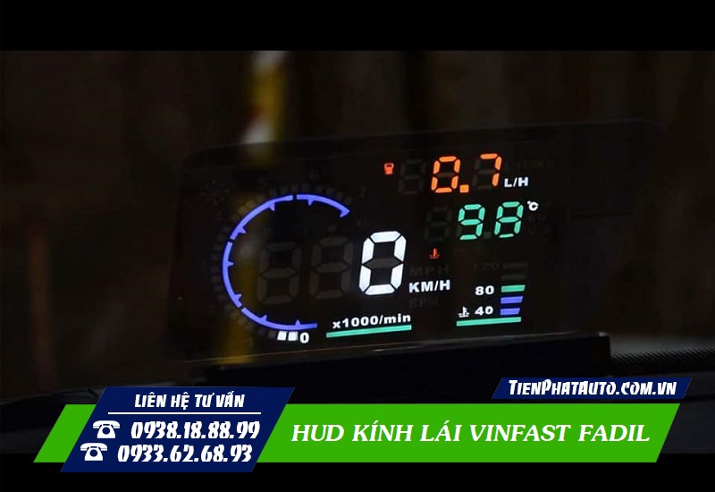 HUD giúp hiển thị đầy đủ các thông số trên kính lái của xe
