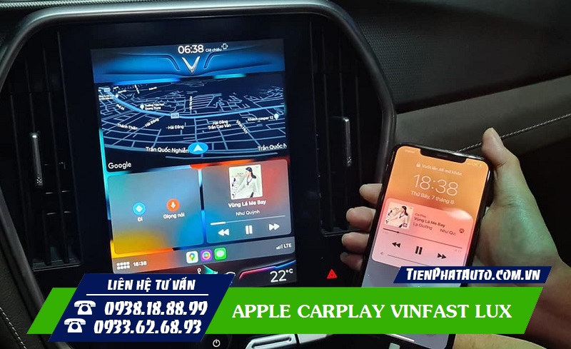 Apple Carplay kết nối dễ dàng với điện thoại qua cổng USB