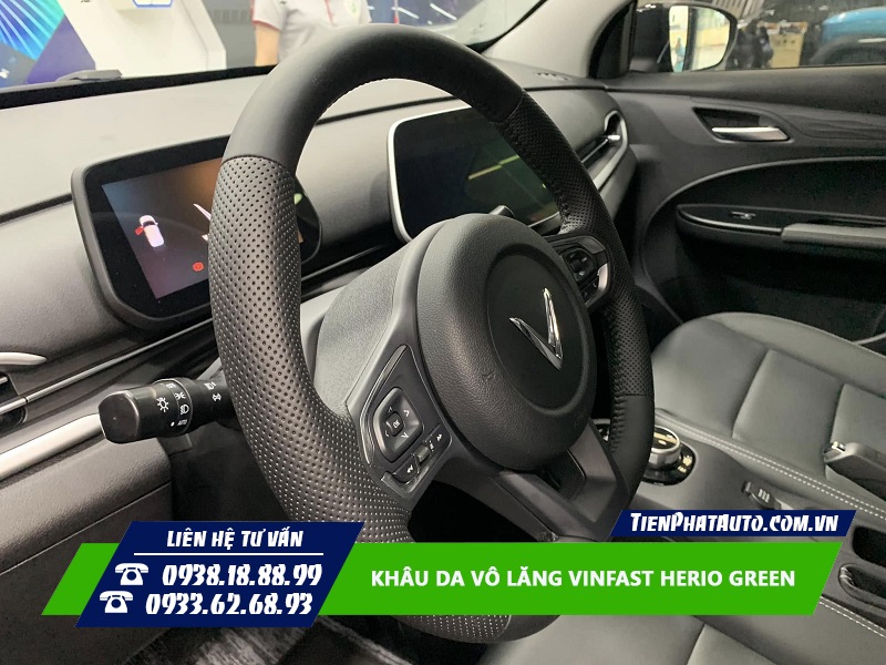Khâu da vô lăng cho Vinfast Herio Green giúp tăng tính thẩm mỹ
