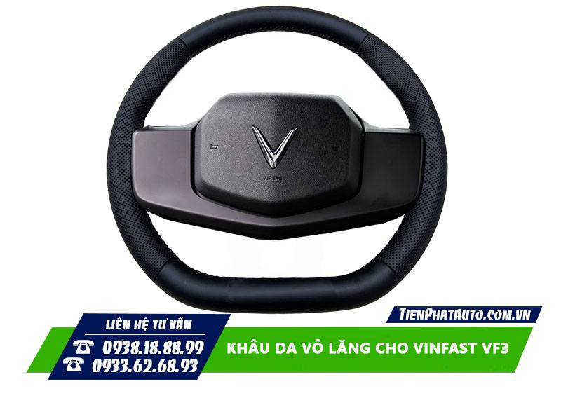 Khâu da vô lăng cho Vinfast VF3 cầm chắc chắn và êm ái