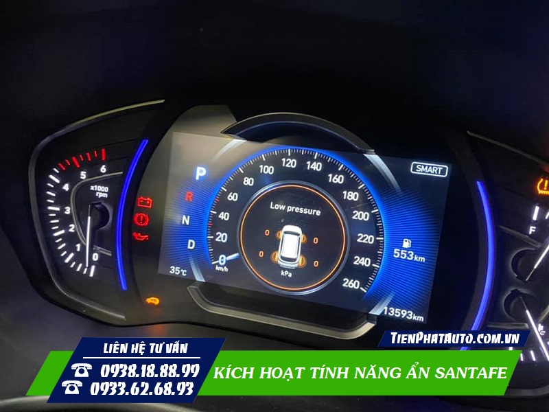 Kích hoạt hiển thị thông số cảm biến áp suất lốp trên màn hình ODO