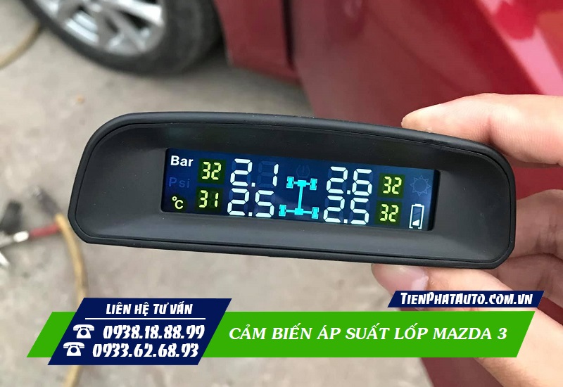 Cảm biến áp suất lốp cho Mazda 3 loại màn hình đặt taplo xe