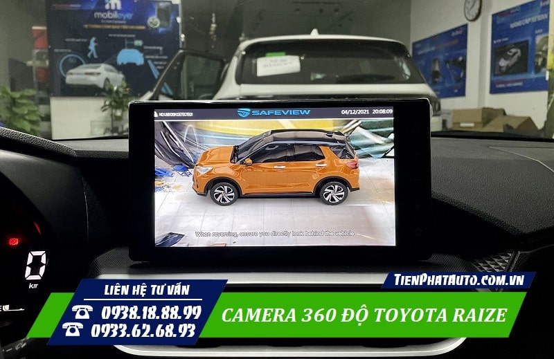 Toyota Raize lắp camera 360 độ chế độ 3D toàn cảnh rõ nét