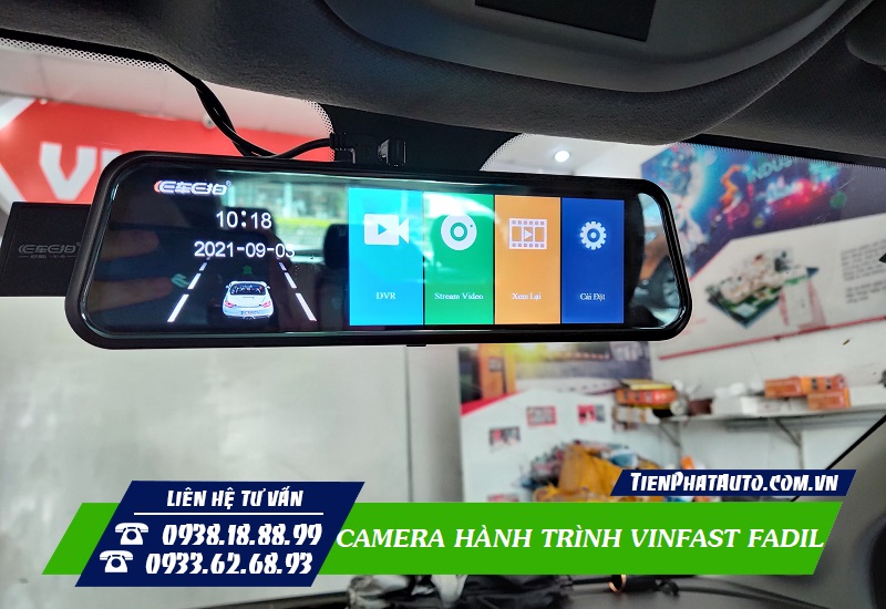 Camera hành trình dạng gương trên Vinfast Fadil