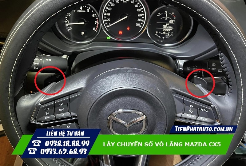 Lắp lẫy chuyển số vô lăng cho xe Mazda CX5 mang lại nhiều sự tiện lợi