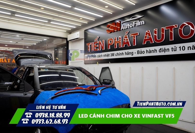 Tiến Phát Auto chuyên lắp LED cánh chim cho Vinfast VF5