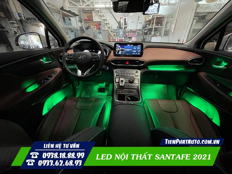 Đèn LED nội thất Santafe 2021 - 2023 lắp đặt hoàn toàn cắm giắc 100%