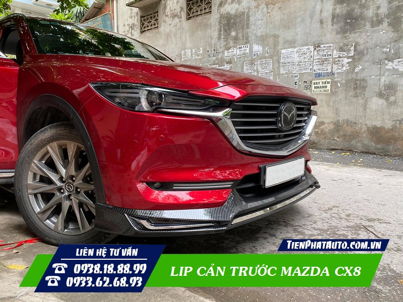 Lip cản trước Mazda CX8 mẫu cacbon cao cấp lắp đặt thẩm mỹ