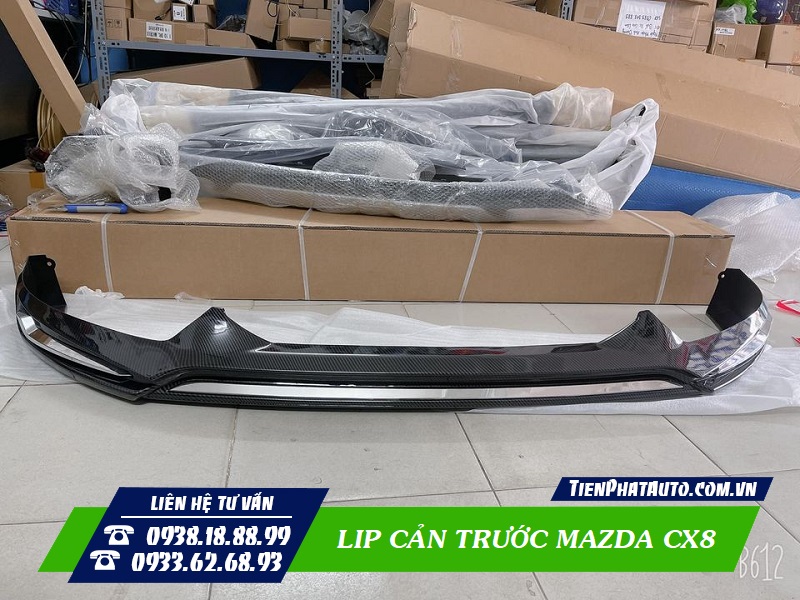 Lip cản trước Mazda CX8 mẫu cacbon được chọn lắp đặt nhiều nhất
