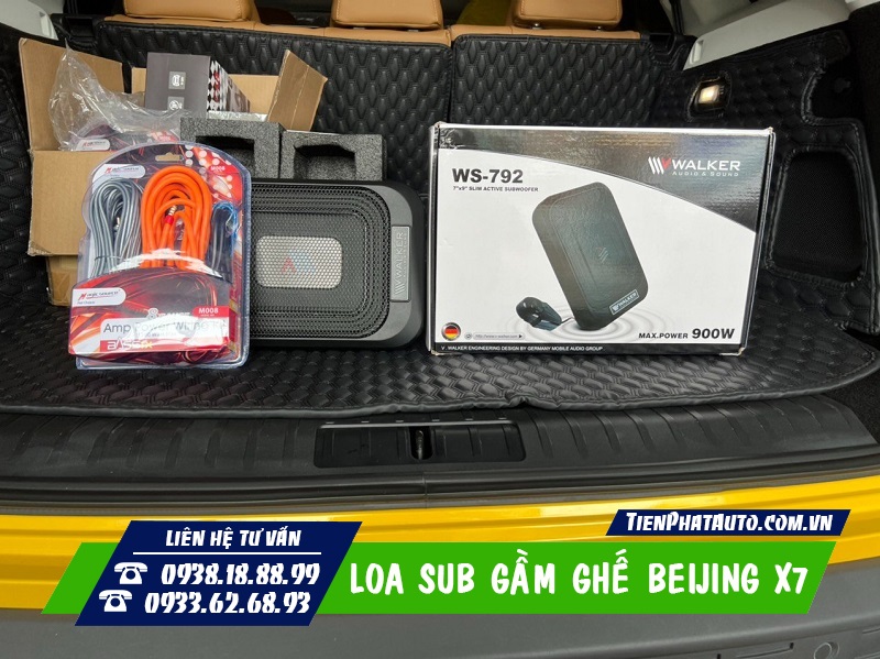 Độ loa sub BAIC Beijing X7 hoàn toàn cắm giắc zin 100% không ảnh hưởng điện