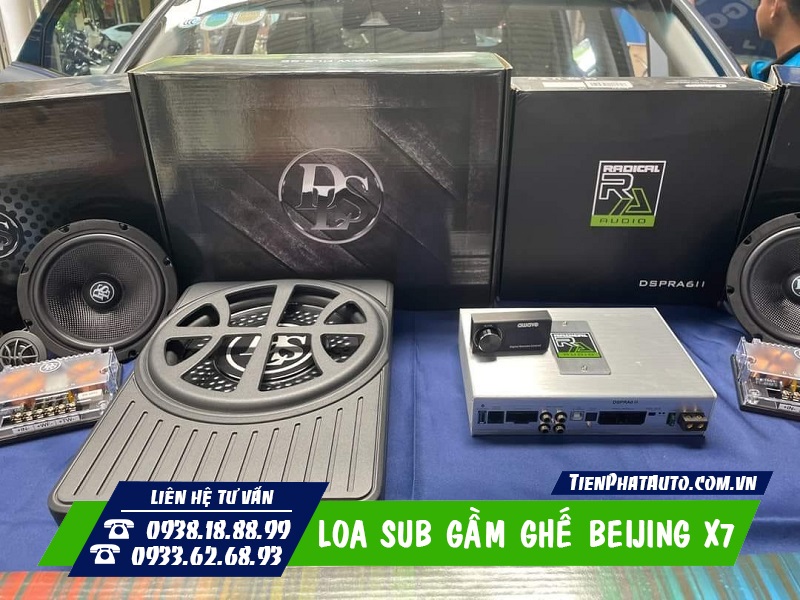 Tiến Phát Auto chuyên độ loa sub gầm ghế cho xe Beijng X7