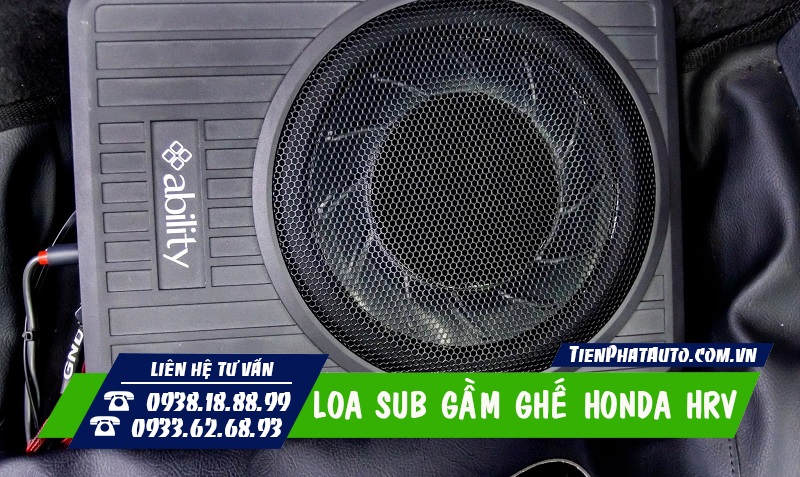 Loa sub cho Honda HRV 2023 lắp đặt hoàn toàn cắm giắc zin 100%
