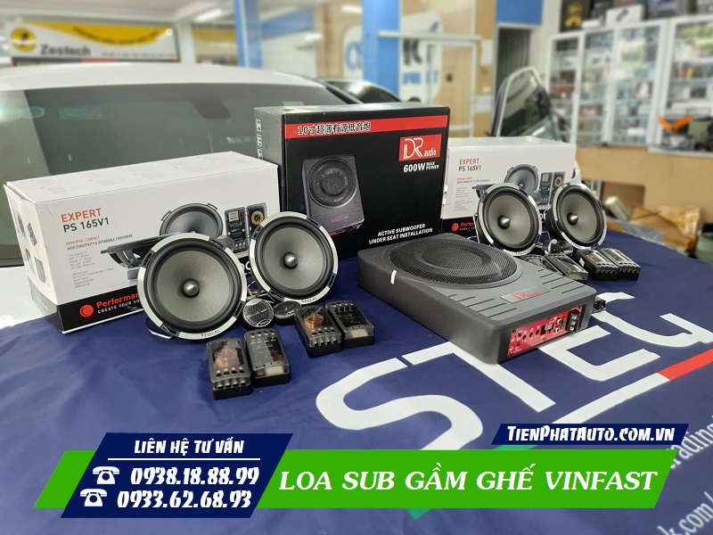 Tiến Phát Auto chuyên độ loa sub gầm ghế Vinfast Lux A - SA - Fadil