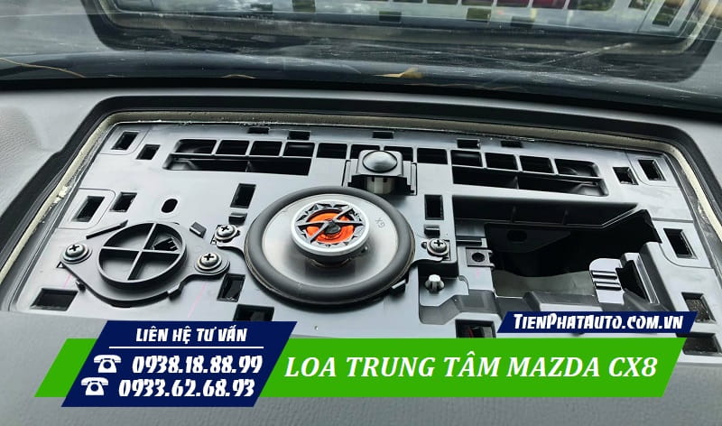 Hình ảnh sau khi lắp loa trung tâm Mazda CX8 cho xe bản thiếu