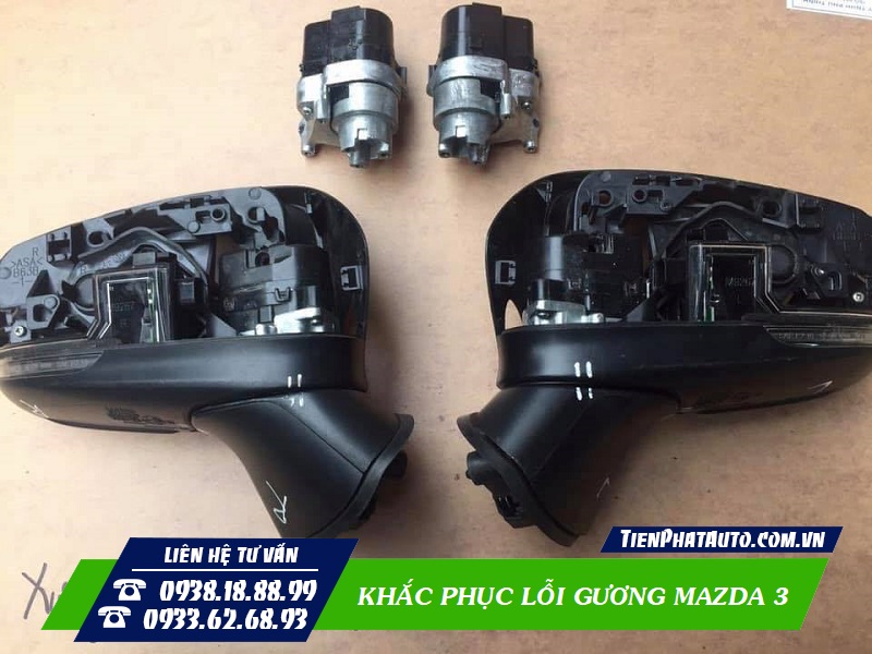 Khắc phục lỗi gương Mazda 3 bên cụp bên xòe giá hợp lý
