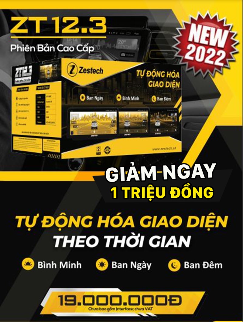 Bảng giá và cấu hình màn hình ô tô Zestech 12.3 inch bản cao cấp chính hãng