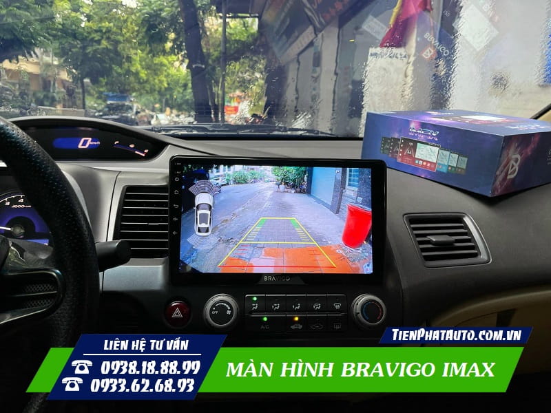 Màn hình Bravigo IMAX tích hợp hiển thị camera lùi rõ nét