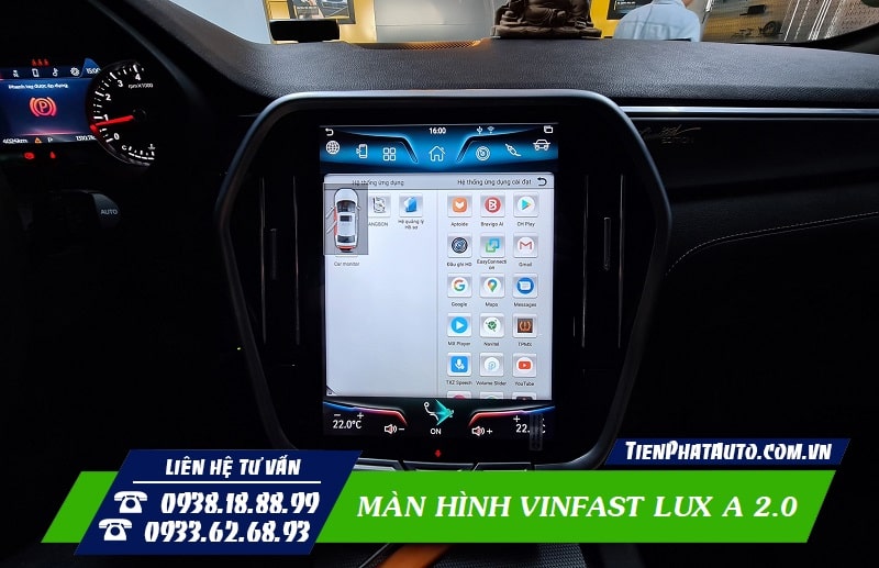 Màn hình Bravigo Vinfast Lux A chạy song song hai hệ điều hành
