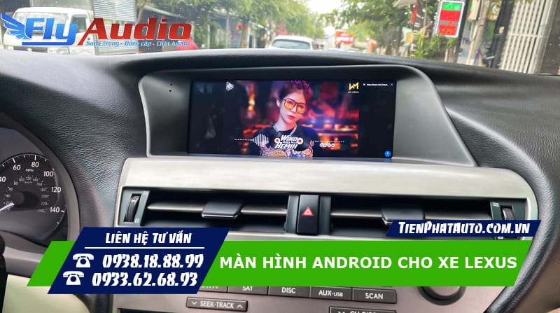 Hình ảnh màn hình Android lắp đặt trên xe Lexus RX350