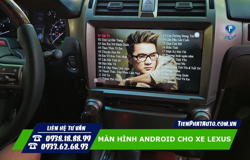 Hình ảnh màn hình Android lắp đặt trên xe Lexus GX460