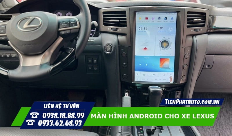 Hình ảnh màn hình Android lắp đặt trên xe Lexus LX570