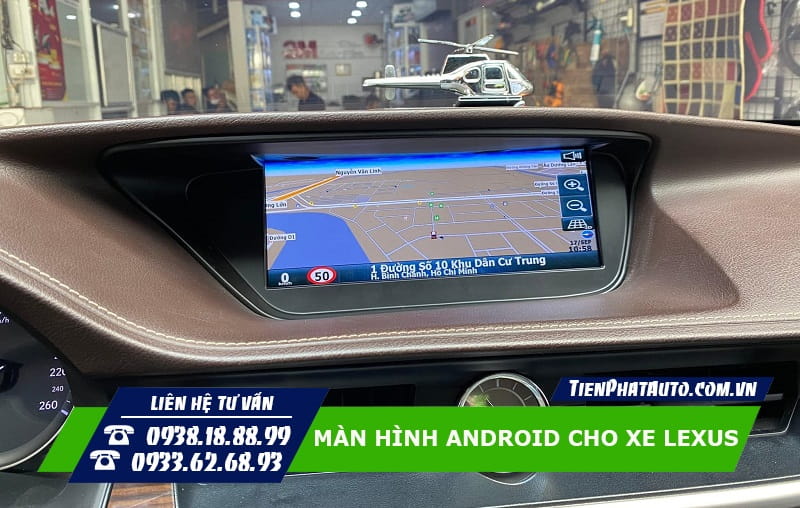 Hình ảnh màn hình Android lắp đặt trên xe Lexus ES
