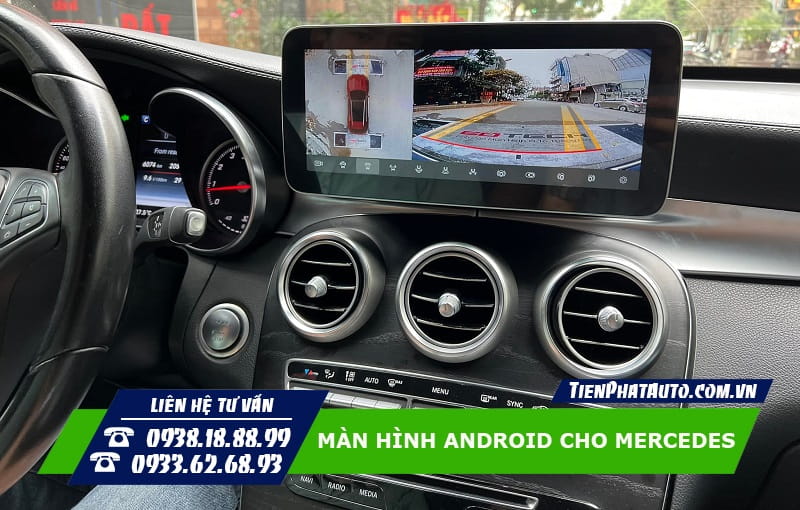 Màn hình Andorid Mercedes kết nối được nhiều thiết bị hỗ trợ lái xe an toàn