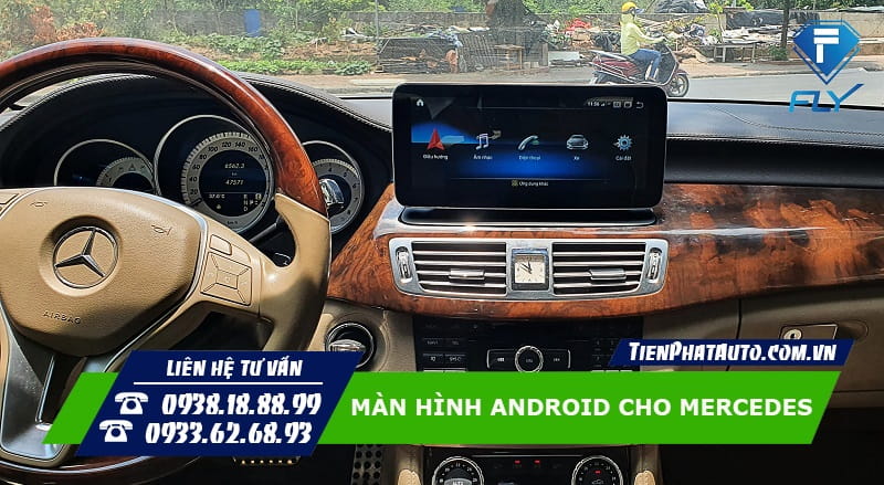 Hỉnh ảnh màn hình Android lắp cho xe Mercedes CLS (2011 - 2015)