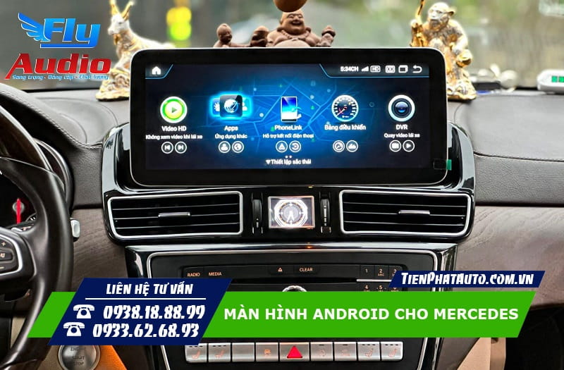 Hỉnh ảnh màn hình Android lắp cho xe Mercedes GLE - GLS (2016 - 2019)