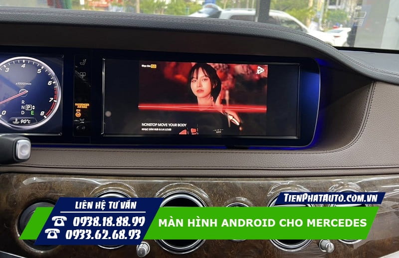 Hỉnh ảnh màn hình Android lắp cho xe Mercedes S Class (2005 - 2013)