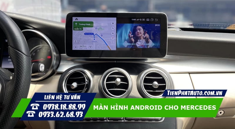 Màn hình Android Mercedes hỗ trợ điều khiển giọng nói thông minh