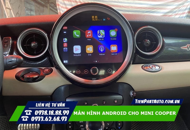 Lắp màn hình Android cho Mini Cooper giúp mang lại nhiều sự tiện lợi
