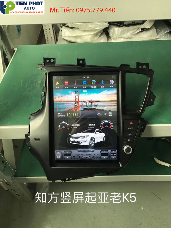 Màn hình android cho ô tô KIA K5 kiểu Tesla tốt nhất hiện nay ở TPHCM